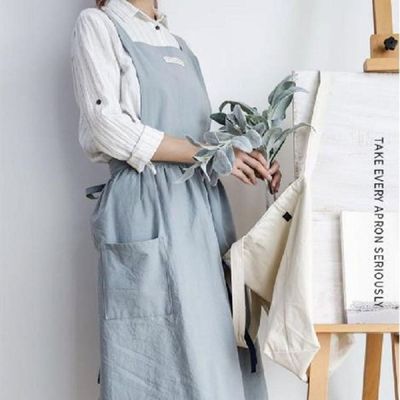 [신상품] 북유럽풍 P9P9P5Z9 원피스 앞치마 유치원 공방 카페 앞치마_핑크색