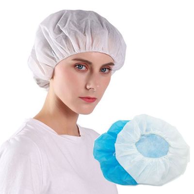 [신상품] 라운드캡 S9L6C5I9 부직포 위생 모자 헤어캡 30g원단 100매_화이트