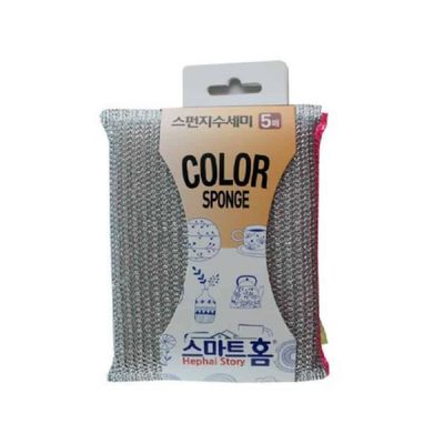 [신상품] 스폰지 D8G8C1V6 주방 수세미 5매 스테인레스냄비세척 솔수세미 업소용철수세미