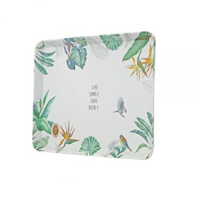 [신상품] 나뭇잎 R7K2W4T8 디자인 사각 쟁반 중 서빙쟁반 서빙트레이