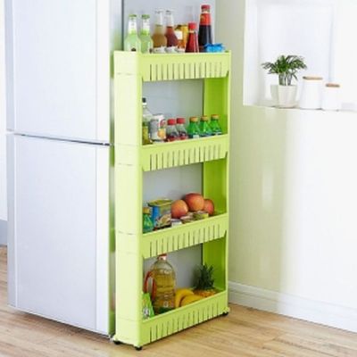 [신상품] 공간활용 O0M8R3Q1 4단 이동식 틈새선반 주방 침실 틈새트레이