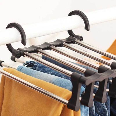 [신상품] 치마 E4L5T6F8 바지정리 블랙바지 옷걸이 바지 걸이 5단
