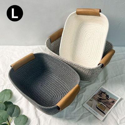 원형 O1O3L6G1 로프 짜임 수납바구니 L사이즈 ELT-013-L_오트밀_L