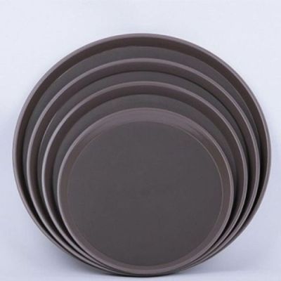 [신상품] 논슬립 O0M9G2X4 쟁반 30.4cm 카페 트레이 원형 쟁반 PC _소30.4cm-검정