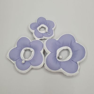 강아지 Z2F4G3J6 꽃피는 고양이 쿠션 넥카라 퍼플 L 목 깔대기