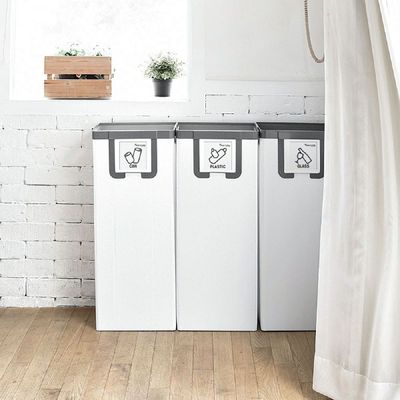 재활용분리수거통 TA87OG56 쓰레기분리함 가정사무실쓰레기통_화이트N그레이(3개)
