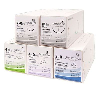 수술용실 위고 블랙실크 봉합사 12개 S43183-50 4-0 18mm