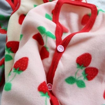 데일리펫용품 CT56ZS14 907E딸기후리스조끼_그레이-XL