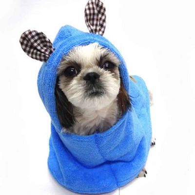 펫타월 WQ34XI18 강아지목욕수건 프린스 애견가운 블루 M