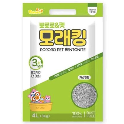 뽀로로 MU35VK99 고양이모래 4L 6개 쟈스민향 화장실모래 냥이모래 먼지적은고양이모래