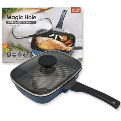 생선팬 G1U2B2D4 후라이팬 그릴팬 연기 배출 생선구이팬 27cm