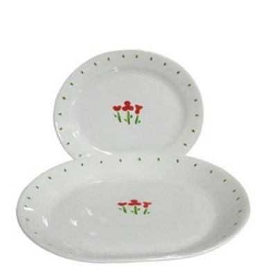 코렐 P1T6D9C3 접시 도자기 접시 타원 나눔 앞 접시 대 31cm 1p