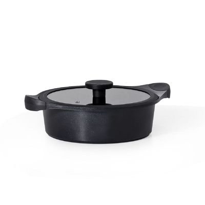 세련된 X9P7U8R7 올블랙 디자인 IH 인덕션 냄비 전골24cm_디아크IH냄비 전골24