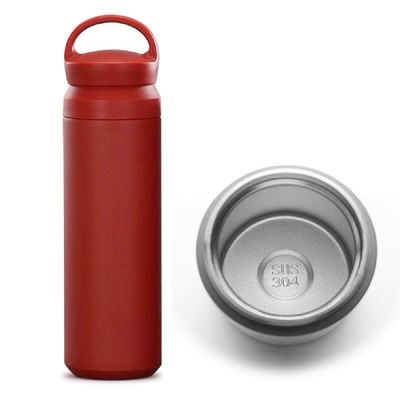 보온병 500ml 스텐 텀블러 레드 물샘방지 보온 보냉 손잡이