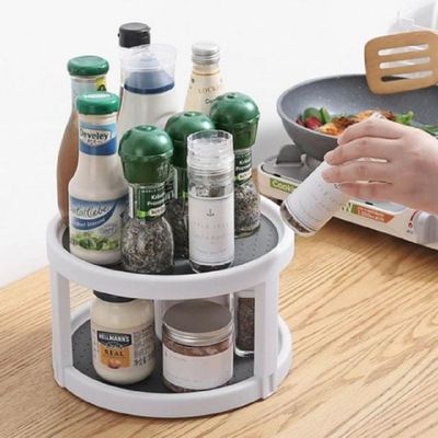 [신상품] 2단 N0L8C6H8 인기 양념통정리 회전트레이 대 감성 주방 360도