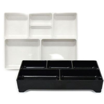 [신상품] 매트 S4D0V7N1 검정 도시락접시 멜라민그릇 크림매트 G-0529