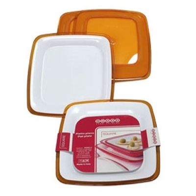오마다 D6V3N6A1 정사각 접시 (중) 오렌지 4개 쿠프 그릇 반찬