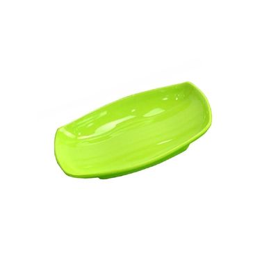 업소용 Q0D5T8M1 멜라민 사각타원 접시 1호 연두색