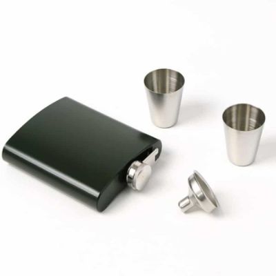 휴대용 E5V3Y5A9 술병 세트(카키) 200ml 위스키통 캠핑술병