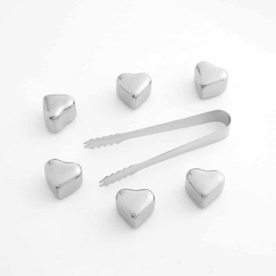 [신상품] 아이스큐브 Y5D5W0C6 6p세트(집게) 하트 스테인레스큐브 스테인