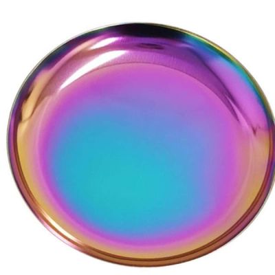원형 IDM382F0 메탈 트레이 레인보우 간식접시 감성디자인 심플
