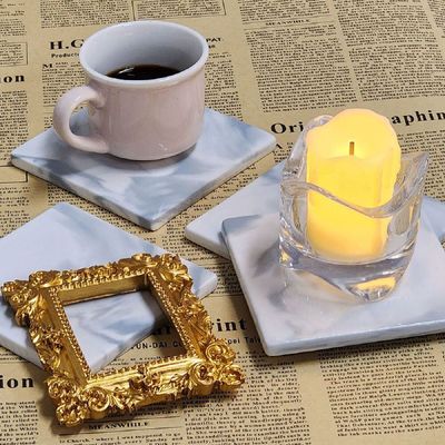 [신상품] 대리석 QHV049P8 코스터 사각형 화이트 인테리어 소품