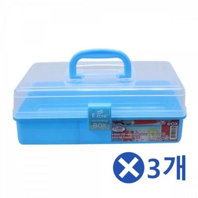 큐브형 75QK1035 다용도 수납박스x3개-색상랜덤 공구함