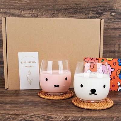 [신상품] 내열유리컵 내열 유리컵 선물 투명 글라스잔 홈 카페 옵션 유리잔