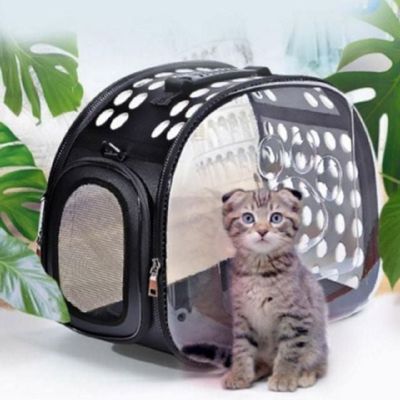 [신상품] 외출용 UKW907O9 강아지 이동장 투명 고양이 이동장 애견 캐리어 가방_소형_그레이