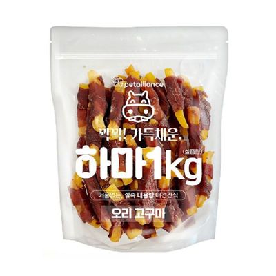 하마 LXI068E7 오리 고구마 1kg 강아지 대용량 돌돌말이 간식