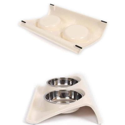 힐링 NIY436M9 캣식탁 화이트 강아지사료그릇 고양이사료그릇 고양이그릇