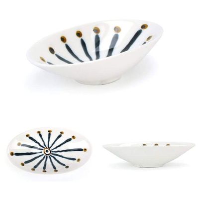 도자기 IMG622W7 일식 종지 반찬 소스 접시 13.6x7.5cm 17호