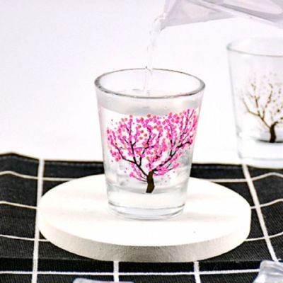 꽃피는소주잔 YHI605C6 벚꽃 꽃피는술잔 예쁜소주잔 집들이선물_벗꽃소주잔50cc