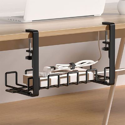 [신상품] 데스크PC VCX297J6 멀티탭 콘센트 선정리 무타공 철제선반 중형_블랙