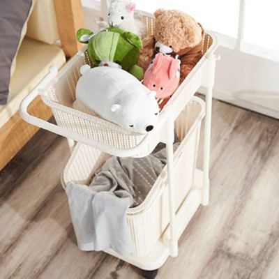 [신상품] 3단 NWU418E6 아이보리 다용도 보관함 세탁물 장난감 틈새빨래바구니 분리수거함
