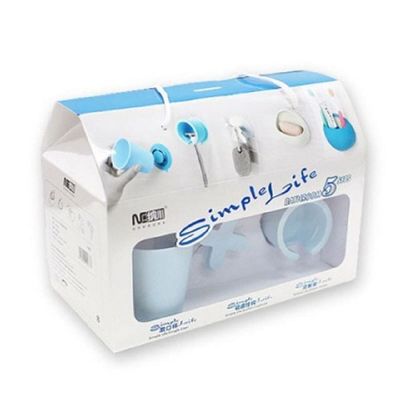 인테리어 RYW420G6 인기 흡착식 품격 욕실수납 5in1 선물세트_화이트
