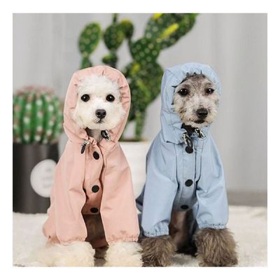 키밍 879XYB04 강아지 우비 비옷 판초 레인코트 반사 방수_S_핑크