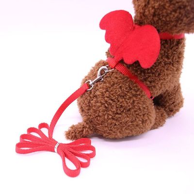 [신상품] 천사날개 966YKX77 I자형 반려동물 목줄 BI-A100270_빨강_M