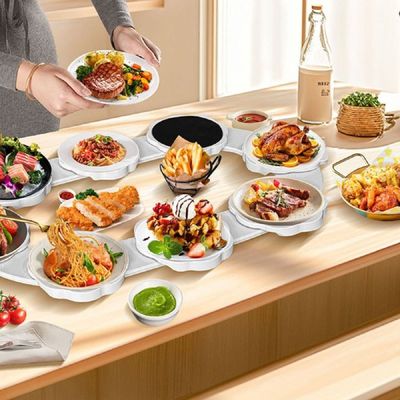 회전테이블 코스 요리 중식당 뷔페 식탁 회전 원형 테이블 회전판