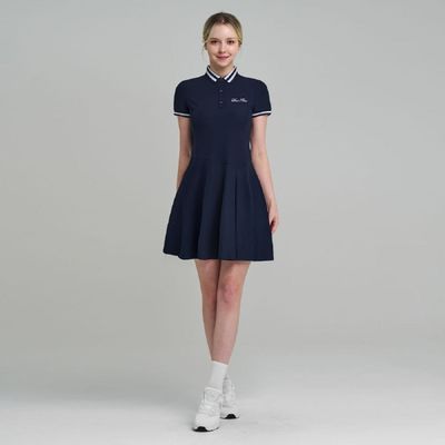 다운블로우-DBSSONA9000W EDZ686A2 골프카라반팔플레어원피스_네이비_S(55)