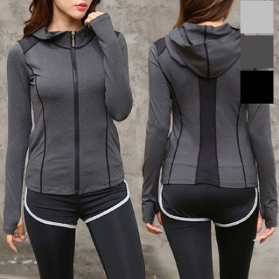 KJN-C34 EQJ327K3 여자집업후드레쉬가드요가복_그레이_S