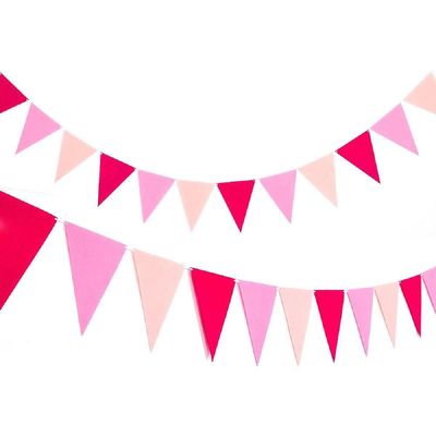 핑크패턴 E1G1K7X2 삼각 파티장식 펠트가랜드