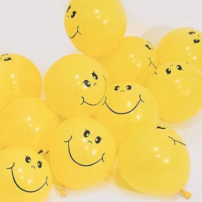 네오 N1E7U4G8 13cm 스마일 풍선 100개 파티 장식 용품_스마일옐로우