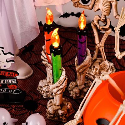 할로윈LED해골손촛대 F7D5G4B4_오렌지