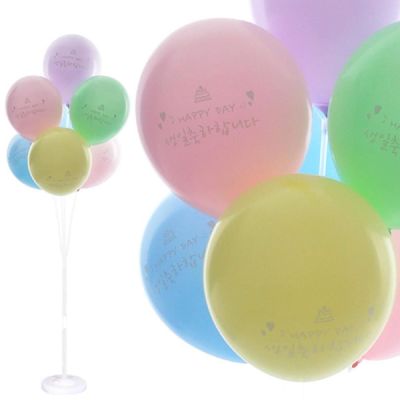 생일축하합니다 U1G0Q6Z5 파스텔인쇄풍선 130cm꽂이장식세트