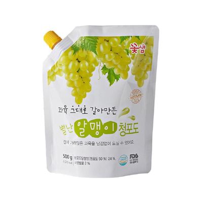 꽃샘 OIQ251K0 별난 알맹이 청포도 500g 파우치 에이드