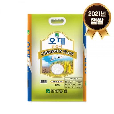 (논앤밭위드) SZU969A8 2021년 햅쌀 오대맑음미 4kg(상등급)
