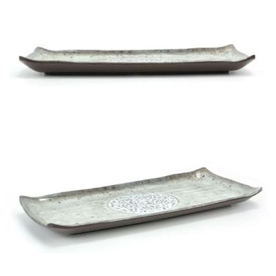 멜라민 Q0V8I1T2 한정식 긴사각 반찬그릇 반찬접시 33cm 27호