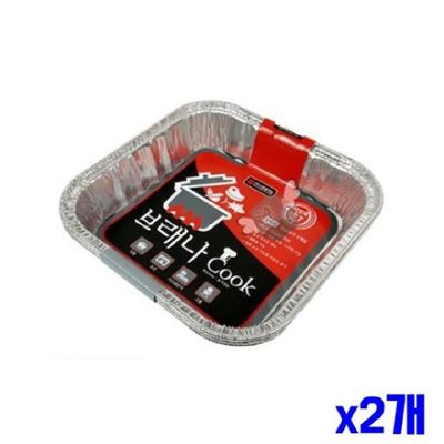 일회용 J7D5Q3H7 사각 직화냄비 2750ml 3개입 x2개 직화용냄비