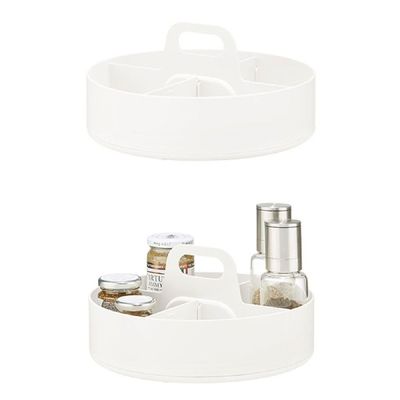 360도 D4W1Y5F5 회전 양념통 정리대 트레이 25.4cm 1P 아이보리